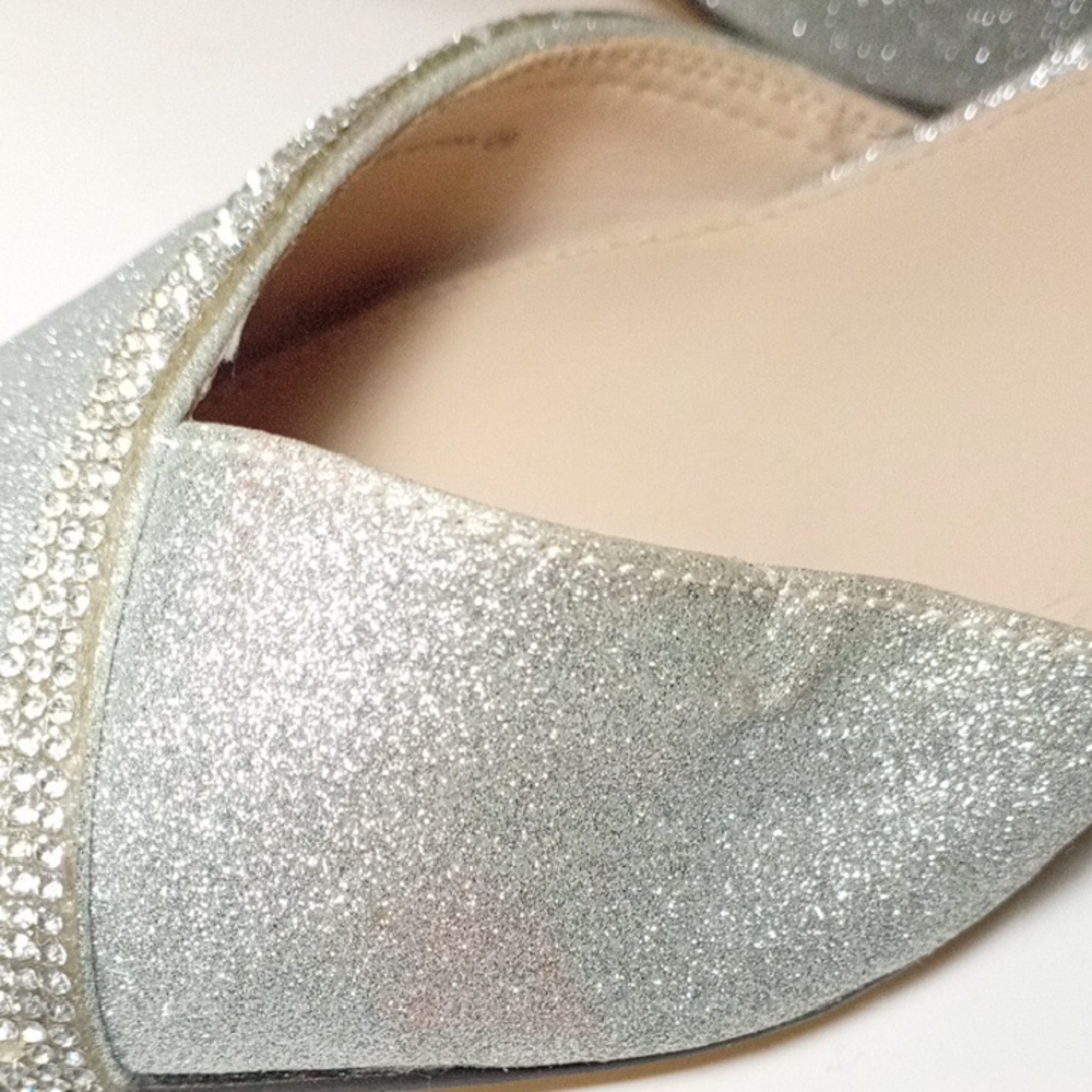 Nina Beckie-YG Shimmering Silver Refine Pointed Heels Size 10M - Picture 7 of 17